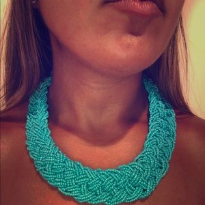 Beautiful turquoise braided necklace